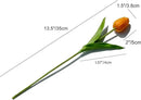 Mandy's Artificial Tulips 20 Stems Orange PU Faux Flowers for Wedding Home Decor 13.5 Inch by CozyNest Decor