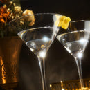 Crystal Martini Glass Set Of 4 10OZ Classic Luxury Cocktail With Bar Spoon Olive Picks Premium Hand by The Wine Savant