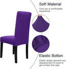 JQinHome Dining Chair Slipcover, High Stretch Removable Washable Chair Seat Protector Cover Set of 6,Chair Covers for Dining Room, Kitchen,Home Party,Wedding Ceremony(Purple, 6PC) by CozyNest Decor