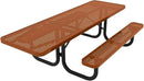 Heavy-Duty Portable ADA-Compliant Outdoor Picnic Table, Punched Steel Patio Dining Furniture Made in America (8ft Rectangular, One-Side Handicap, Textured Copper) by GreenHaven Gardens