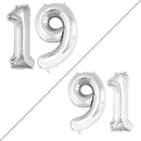 GOER Number 19 Balloons for 19th Birthday Sweet 19 Party Decorations,42 Inch Jumbo Foil Helium 91 Balloons for 91st Birthday Party Decoration (Silver) by TinyTreasures Baby Boutique