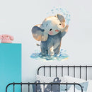 Cartoon Baby Elephant Wall Decals Removable Animal Vinyl Stickers for Nursery Bathroom and Kids Playroom Water Play Decor Peel and Stick Wall Art by TinyTreasures Baby Boutique