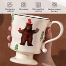 360ml -12.17oz Painted Cute Bear Ceramic Mug - Cute Coffee Cup for Espresso,Cappuccino, Turkish Tea - Gift for Women, Dishwasher Safe by CozyNest Decor