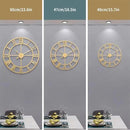 Large Modern Metal Wall Clocks Rustic Round Silent Non Ticking Battery Operated Roman Numerals Clock for Living Room/Bedroom/Kitchen Wall Decor-(Gold, 40cm) by CozyNest Decor