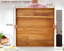 Extra Large Square Wood Tray, Generously 22" Acacia Serving Trays for Large Ottoman Coffee Table, Giant Square Shape Sofa Tray with Handles, Kitchen Organizer Storage Trays Huge Counter Serveware by CozyNest Decor