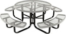 Coated Outdoor Furniture Heavy-Duty Portable Outdoor Kids Table with Umbrella Hole, Expanded Metal Kids Picnic Table, Commercial-Grade, Made in America (46 In, Round, Childrens, Gray) by GreenHaven Gardens