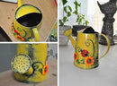 Decorative Sunflower & Ladybug Metal Watering Can (Vol: 4 Cups) | Small Yellow Watering Can | Garden Décor Housewarming Gift for Mother Women Friends Gardeners by GreenHaven Gardens