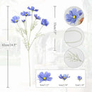 IPOPU Blue Flowers Artificial Cosmos 5PCS Fake Blue Wildflowers 24.5" Fake Daisies for Home Decor Indoor Faux Wild Flowers for Floral Arrangements Wedding Centerpiece by CozyNest Decor