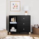 Storkcraft California 3 Drawer Combo Dresser (Black with Driftwood) – GREENGUARD Gold Certified, Interlocking Drawer System, Pre-Installed Drawer Tracks for Easier Assembly, Spacious Cabinet by TinyTreasures Baby Boutique
