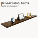 48 Inch Fireplace Mantel - 8 Inch Deep Rustic Premium Solid Pine Wood Floating Shelf - Farmhouse Wall Mounted Display Shelf - Heavy-Duty Metal Bracket - 48"W x 8"D - Set of 1 - American Walnut Color by CozyNest Decor