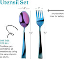 Ahimsa Stainless Steel Kids Utensils - Kids Fork and Spoon Set, Pediatrician Designed Toddler Utensils, 100% BPA Free & Dishwasher Safe (Iridescent Blue) by CozyNest Decor