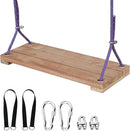 Teak Wood Swing 18.6"x7.6" - Outdoor Wooden Tree Swing Seat for Adults & Kids, Backyard Wood Swings with Height Adjustable Design by GreenHaven Gardens
