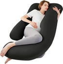Sasttie Pregnancy Pillows for Sleeping, Jumbo U Shaped Cooling Full Body Pillow with Removable Cover, Pregnant Women Must Haves, Maternity Essential, Black by TinyTreasures Baby Boutique