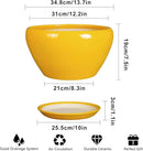 Ceramic Planter for Indoor Plants - 13 Inch Mid-Century Decorative Modern Large Plant Pot with Drainage Hole and Saucer, Home Balcony House Garden Patio Room Office Decor, Yellow by GreenHaven Gardens