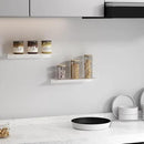 JOOM White Floating Shelves for Wall Storage, Metal Wall Shelves for Living Room, Bathroom, Kitchen, 12” Small Display Shelves for Collectibles(2 PCS) by CozyNest Decor