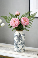5.3x5.3x10.2" Flower Vase with Floral Pattern by HouseOfZazla