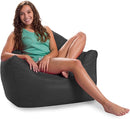 Posh Creations Structured Comfy Bean Bag Chair for Gaming, Reading, and Watching TV, Malibu Lounge, Microsuede - Charcoal Gray by TinyTreasures Baby Boutique