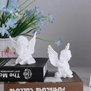 orenm 2 Pack Resin Cherubs White Angel Statue Figurine, Garden Sleeping Cherub Statue Sculpture Indoor Outdoor Home Decoration, Cute Adorable Angle Sculpture Memorial Statue(4" Height) (White)