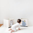 3 Sprouts Toy Storage Organizer: Toy Box Cube Organizer for Playroom, Nursery - Foldable Storage Bin - Mouse by TinyTreasures Baby Boutique