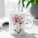 Customized Lily Flower Accent Cup, Novelty Flower Design Mug 11oz 15oz, Personalized Name Lily Lover Ceramic Cup, Custom Flower Decorative Mug, Unique Coffee Cup For Girl by CozyNest Decor