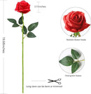 Red Fake Roses Artificial Flowers - 16 Pcs Fake Artificial Roses Silk Flowers with Stems for Home Wedding Hotel Office Centerpiece Decor by CozyNest Decor