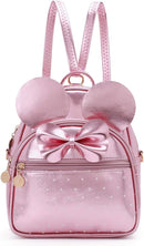KL928 Girls Bowknot Polka Dot Cute Mini Backpack Small Daypacks Convertible Shoulder Bag Purse for Women by TinyTreasures Baby Boutique