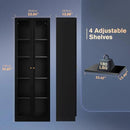 5 Tier Metal Curio Cabinets, 71" Tall Modern Bookshelf Cabinet with 4 Adjustable Shelves, Cabinet Display Case for Home Office, Living Room, Pantry, Assemble Required, Black by CozyNest Decor