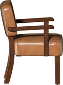 Accent Chair, PU Leather Living Room Chairs Oversized with Soft Seat and Armrests, Armchair for Bedroom, Dinning, Reading, Waiting Rooms (Leather Brown) by CozyNest Decor