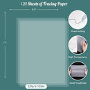120 Sheets 8.5”x 11” Tracing Paper for Drawing Pad Book Sketchbook Coloring Painting, 25 lb/41gsm, Loose Translucent Vellum Paper Trace Tracing Paper for Sketching, Overlaying by TinyTreasures Baby Boutique
