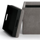 Rockwood - Upholstered Cube Storage Ottoman With Tray by Unique Piece Furniture