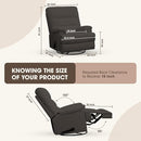 Dark Grey Glider Rocker Recliner,Swivel Rocking Recliner Chair,Glider Rocking Chair,Reclining Sofa Rocking Chair Nursery,23 Inches Deep Seat & 27 inches High Back,for Living Room by TinyTreasures Baby Boutique