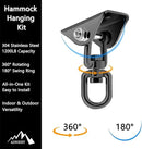 Heavy Duty Hammock Hanging Kit, 360° Rotating 1200 lb Swing Hangers for Hammock Chair Stand, Seat, Porch Swing, Yoga, Tree, Ceiling Mount, Indoor Outdoor Hanging Hardware Black | Pack of 3 by GreenHaven Gardens