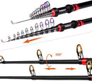 PROBEROS Kids Fishing Pole - Portable Telescopic Fishing Rod and Reel Combo Kit - Spincast Fishing Reel Casting Rods with Lures Lines Tackle Box and Bag for Boys Girls Youth Fishing by TinyTreasures Baby Boutique