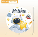 Customized Baby Bedding Set, 5 Pcs Custom Nursery Bedding Set with Baby Name, Double Layer Crib Set for Girls Boys, Personalized Gifts for Toddlers Infants New Parents, Space Astronaut by TinyTreasures Baby Boutique