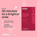 New Zimba Cherry Flavored Teeth Whitening Strips | Vegan, Enamel Safe Hydrogen Peroxide Teeth Whitener for Coffee, Wine, Tobacco, and Other Stains | 14 Day Treatment | Cherry by CozyNest Decor