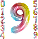 GOER Rainbow Foil Balloons Number 9,Huge Number Balloons for 9th Birthday Party Supplies Anniversary Decorations (3 pcs,42 inch,32 inch,16inch) by TinyTreasures Baby Boutique