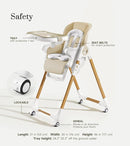Mallify Convertible High Chairs for Babies and Toddlers, Height Adjustable Baby High Chair, High Chair with Removable Tray, Adjustable Backrest, Portable Baby Dinning Chair with Lockable Wheels by TinyTreasures Baby Boutique