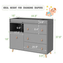 Baby Dresser Changing Table with Drawers,Shelf,Hidden Laundry Basket Storage,2 in 1 Nursery Dresser Chest for Infants, Baby Diaper Changing Station for Daycare,Bedroom,Grey by TinyTreasures Baby Boutique