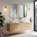 ANDY STAR 30x40” Gold Bathroom Mirror, Oblong Brass Mirror with Stainless Steel Metal Frame, Brushed Gold Oval Vanity Mirror for Over Sink, Modern Anti Rust Wall Mounted by CozyNest Decor