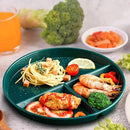 9" Unbreakable Divided Plates Set of 5, Wheat Straw Plate Reusable Dinnerware Portion Control Plate, Round Bariatric Plastic Plate for Kids Adults, BPA-free, Dishwasher Safe by CozyNest Decor