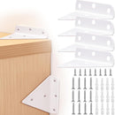 Furniture Anchors for Baby Proofing Heavy Duty Bracket Drywall Anchors Securing 1000 lbs Multiple Installation Options Keep Baby Pet Safety from Falling Furniture 4 Pack White Wall Anchors by TinyTreasures Baby Boutique