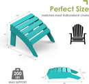 GREENVINES Adirondack-Ottoman | Set of 2 | HDPE Plastic | Outdoor Footrest | All Weather | Foot Rest | Foot Stool | Aqua | for Adirondack Chair | for Patio Backyard Pool by CozyNest Decor