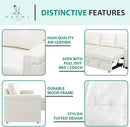 Naomi Home Laura Sectional Sofa White/Air Leather by CozyNest Decor