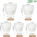 Plant Pots 10/9/8/7.5/7 Inch Self Watering Pots, Set of 5 Plastic Planters with Drainage Holes and Saucers,Plastic Flower Pots,Nursery Planting Pot for Indoor Out Door Plants(Pure White) by CozyNest Decor