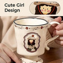360ml -12.17oz Painted Cute Ceramic Mug - Cute Coffee Cup for Espresso,Macchiato,Latte - Gift for Women, Dishwasher Safe by CozyNest Decor