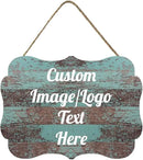 Personalized Wooden Welcome Sign Front Door Decor Home Sign Customized Image/Text Hanging Farmhouse Decorations for Home Office 11.2 * 8 Inch by CozyNest Decor