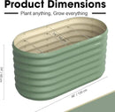 4x2x2ft Oval Galvanized Raised Garden Bed Kits Outdoor Large Metal Modular Planter Box 9-in-1 Raised Beds for Gardening,Vegetables,Fruits,Flowers & Herbs (Green) by GreenHaven Gardens