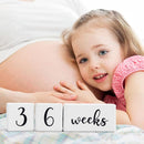Baby Monthly Milestone Blocks for Boy or Girl, Milestones Age Photo Block Set for Baby Shower, Pregnancy Countdown, 7 Pcs by TinyTreasures Baby Boutique