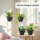 Hanging Planters 10 Inch, 4 Pcs Flower Pots with Drainage Hole, Self Watering Hanging Basket for Indoor Outdoor Plants, Decor, Gray by GreenHaven Gardens
