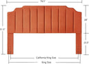 24KF Orange Teddy Fabric Tufted King Upholstered Headboard, Modern Vertical Channel Design California King Headboard with Stepped Silhouette Top Edge,6026-K-Teddy Orange by CozyNest Decor